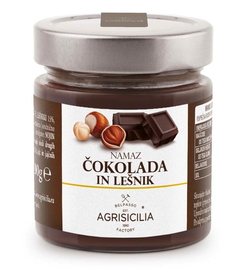 Namaz čokolada in lešnik, Agrisicilia, 200 g