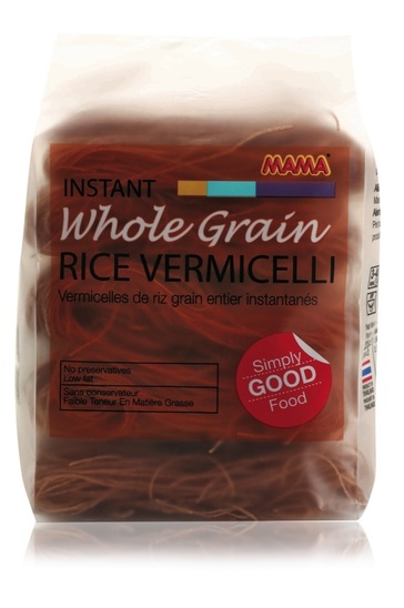 Instant polnozrnati riževi rezanci Vermicelli brez glutena, Mama, 225 g