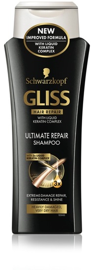 Šampon za lase Gliss Ultimate Repair, za zelo poškodovane lase, 250 ml