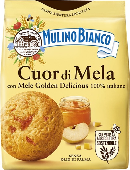 Keksi Cuor Di Mela z jabolčnim polnilom, Mulino Bianco, 300 g