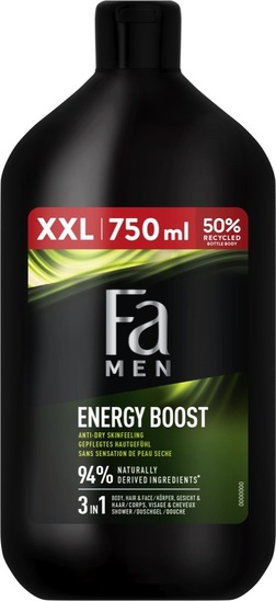 Gel za prhanje in kopel Energy Boost, Fa, 750 ml